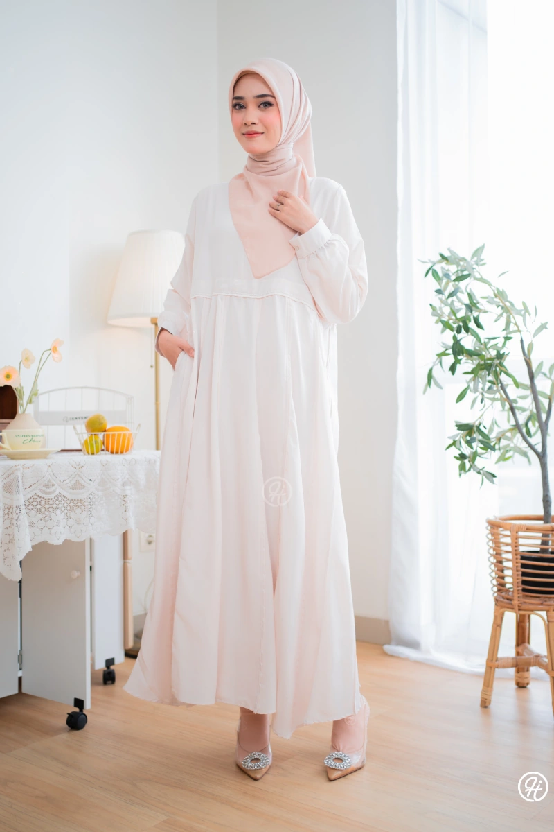 HCL HJ Dress Mecca Dessert Sand Gamis wanita hijab pastel merek HJ Dress Mecca