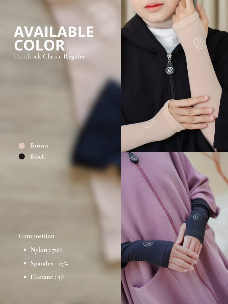 Handsock tersedia warna cokelat dan hitam